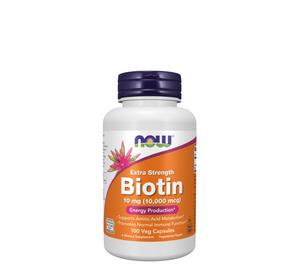 NOW Biotin 10 mg, 10,000 mcg, 120 kapsula vegjetariane