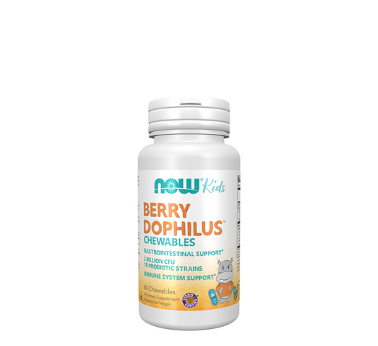 NOW BerryDophilus Kids, 60 tableta përtypëse