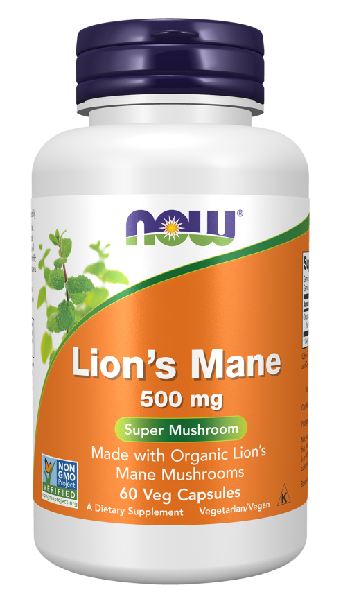 NOW Lion's Mane 500 mg - 60 Veg Capsules