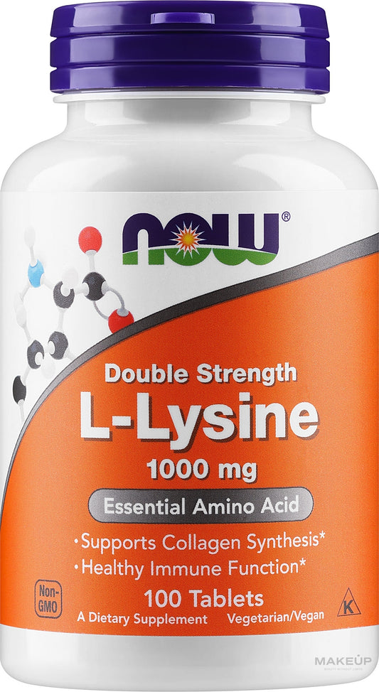 NOW L-Lysine Double Strength 1000 mg - 100 Tablets