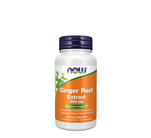 NOW Ginger Root Extract 250 mg 90 Vegetarian Capsules