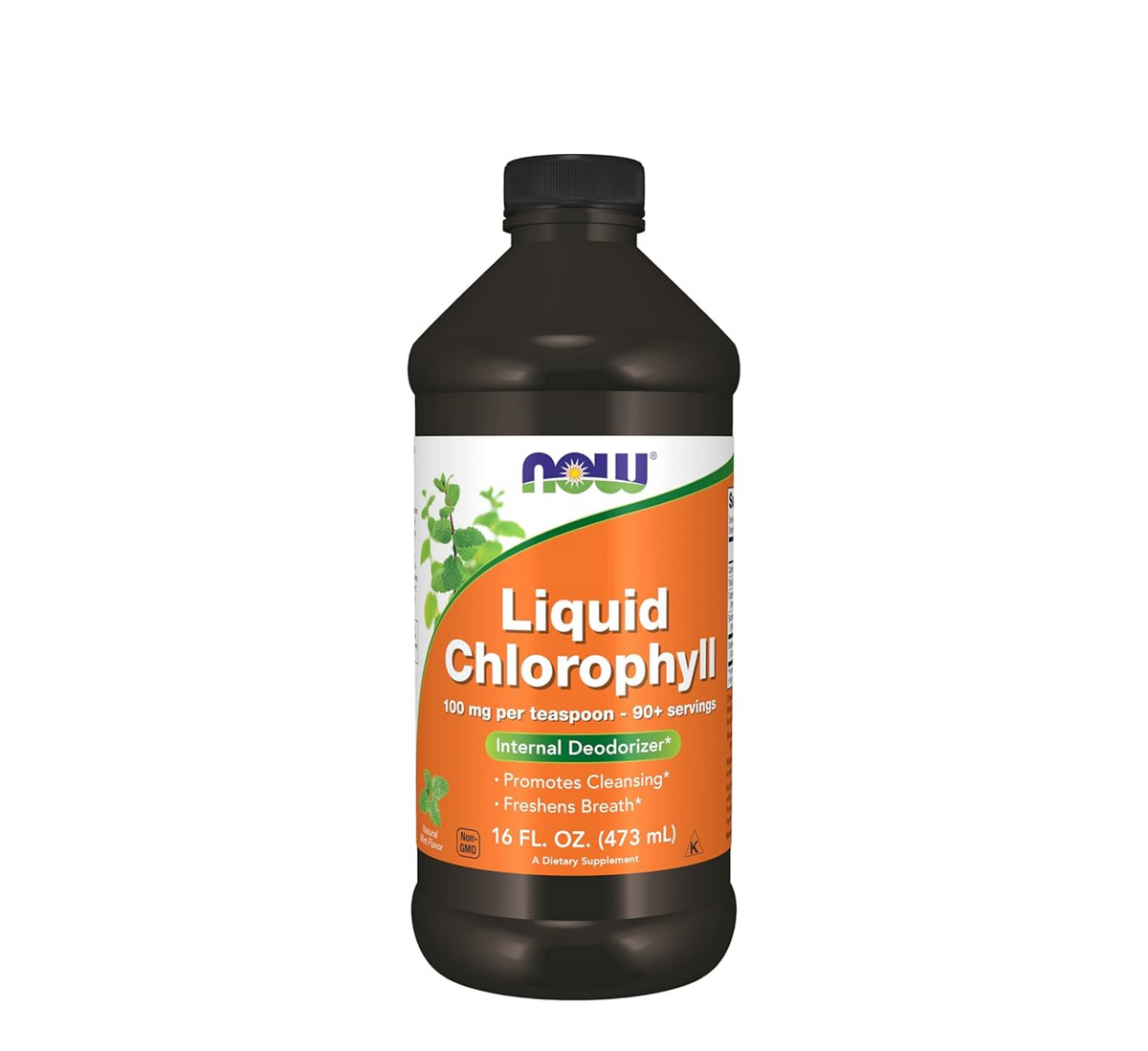 NOW Liquid Chlorophyll Natural Mint Flavor 473 ml