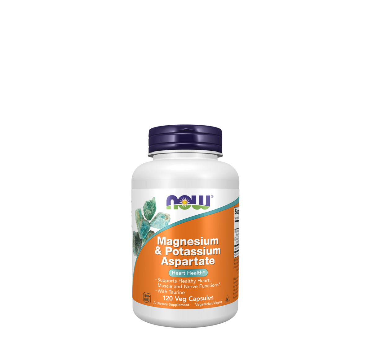 NOW Magnesium & Potassium Aspartate 120 Veg Capsules