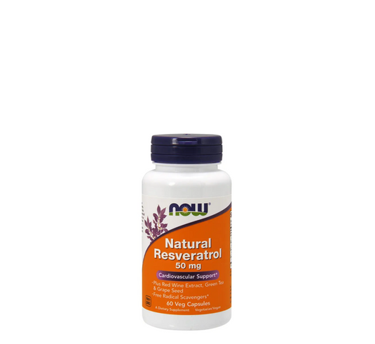 NOW - Natural Resveratrol - 60 Veg Capsules