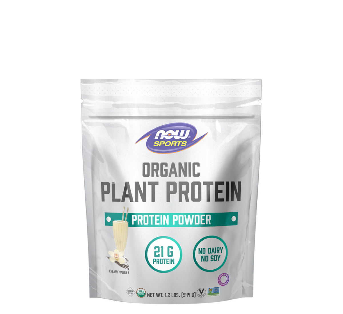 NOW - Organic Plant Protein Creamy Vanilla - 1.2 lb