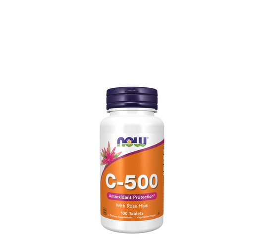 NOW - Vitamin C-500 with Rose Hips - 100 Tablets