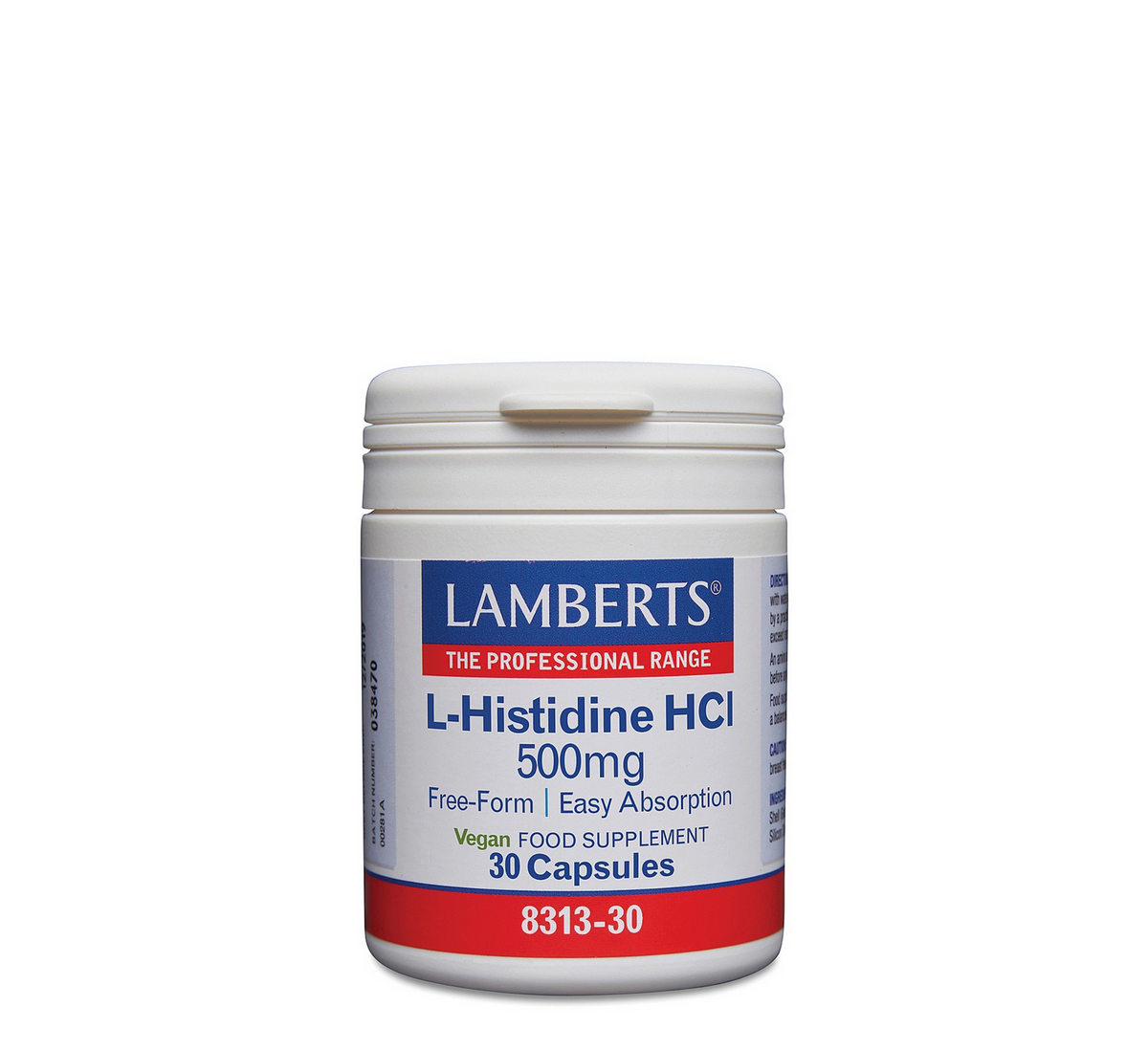 Lamberts L-Histidine HCl 500 mg, 30 capsules