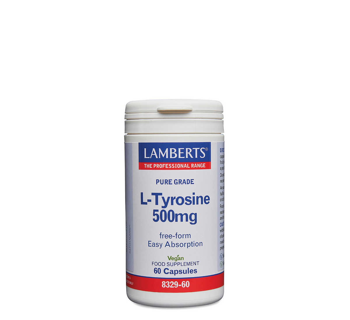 Lamberts L-Tyrosine 500 mg, 60 capsules