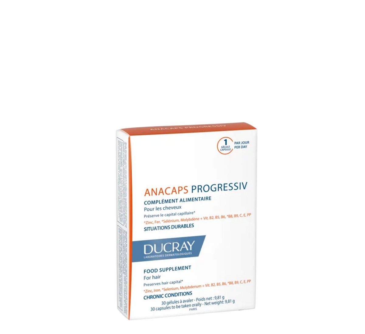 Ducray Anacaps Progressiv food supplement, 30 capsules