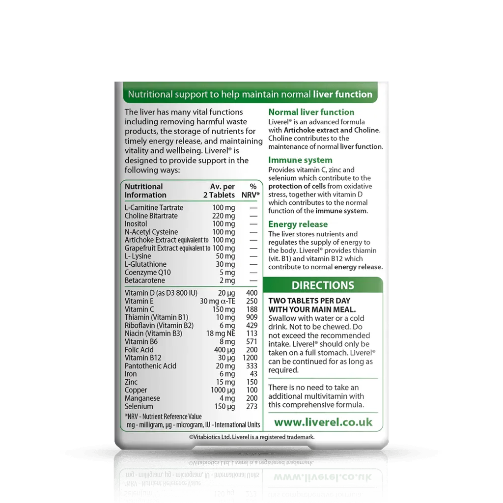 Vitabiotics - Liverel 60 Tabs - GOLDFARMACI