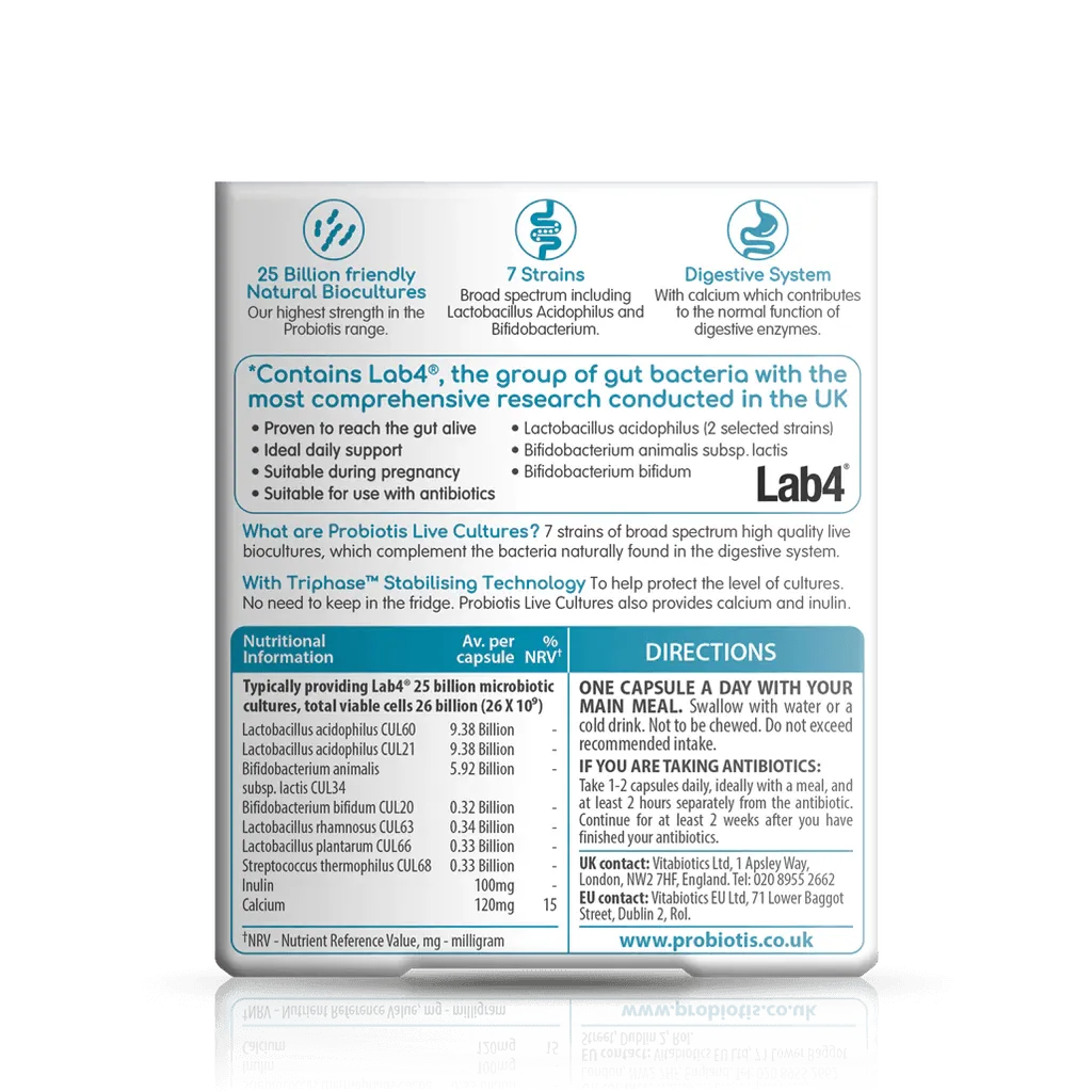 Vitabiotics - Probiotis Extra Strength Live Cultures 30Caps - GOLDFARMACI