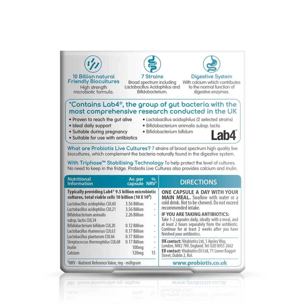 Vitabiotics - Probiotis Live Cultures 30Caps - GOLDFARMACI