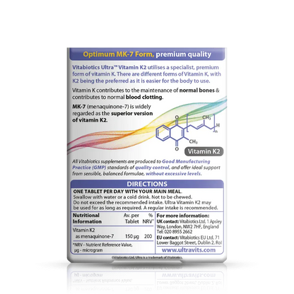 Vitabiotics - Ultra Vitamin K2 - GOLDFARMACI