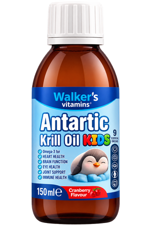 Walker's Vitamins Antarctic Krill Oil Kids, shije boronice të kuqe, 150 ml