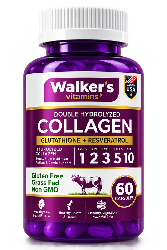 Walker’s Vitamins Double Hydrolyzed Collagen with glutathione and resveratrol, 60 capsules