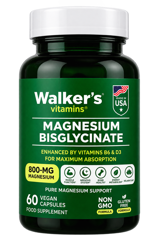 Walker’s Vitamins Magnesium Bisglycinate, 800 mg, 60 vegan capsules