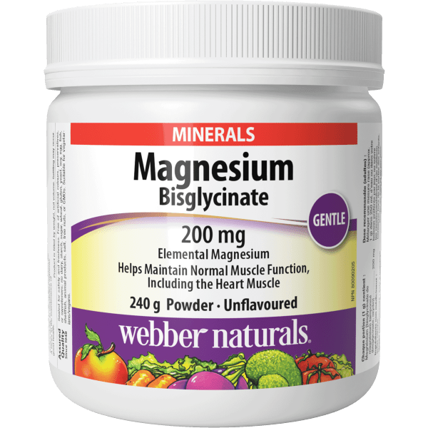 Webber Naturals Magnesium Bisglycinate 200 mg Powder 240 g