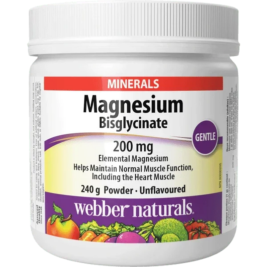 Webber Naturals Magnesium Bisglycinate 200 mg Powder 240 g