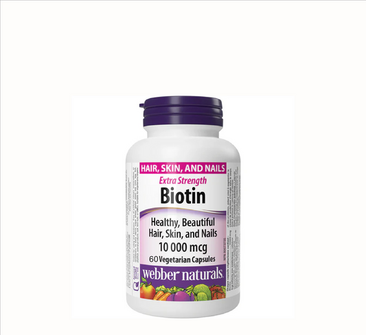 Webber Naturals Biotin 10000 mcg 60 Vegetarian Capsules
