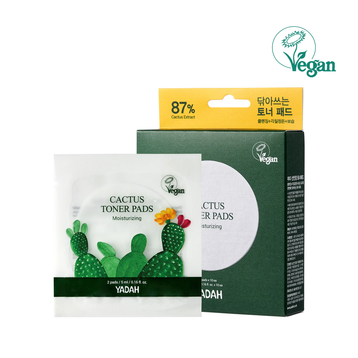 Yadah Cactus Toner Pads (Pouch Type), disqe toniku, 20 pads