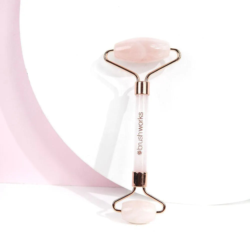 Brushworks - Brazilian Rose Quartz Stone Roller - GOLDFARMACI