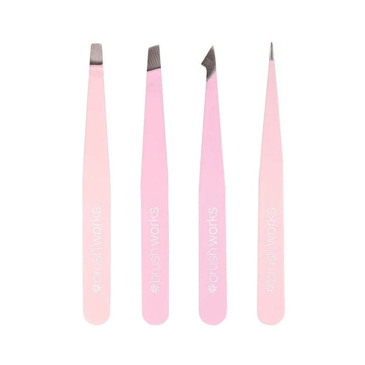 Brushworks - HD 4 Piece Combination Tweezer Set - GOLDFARMACI