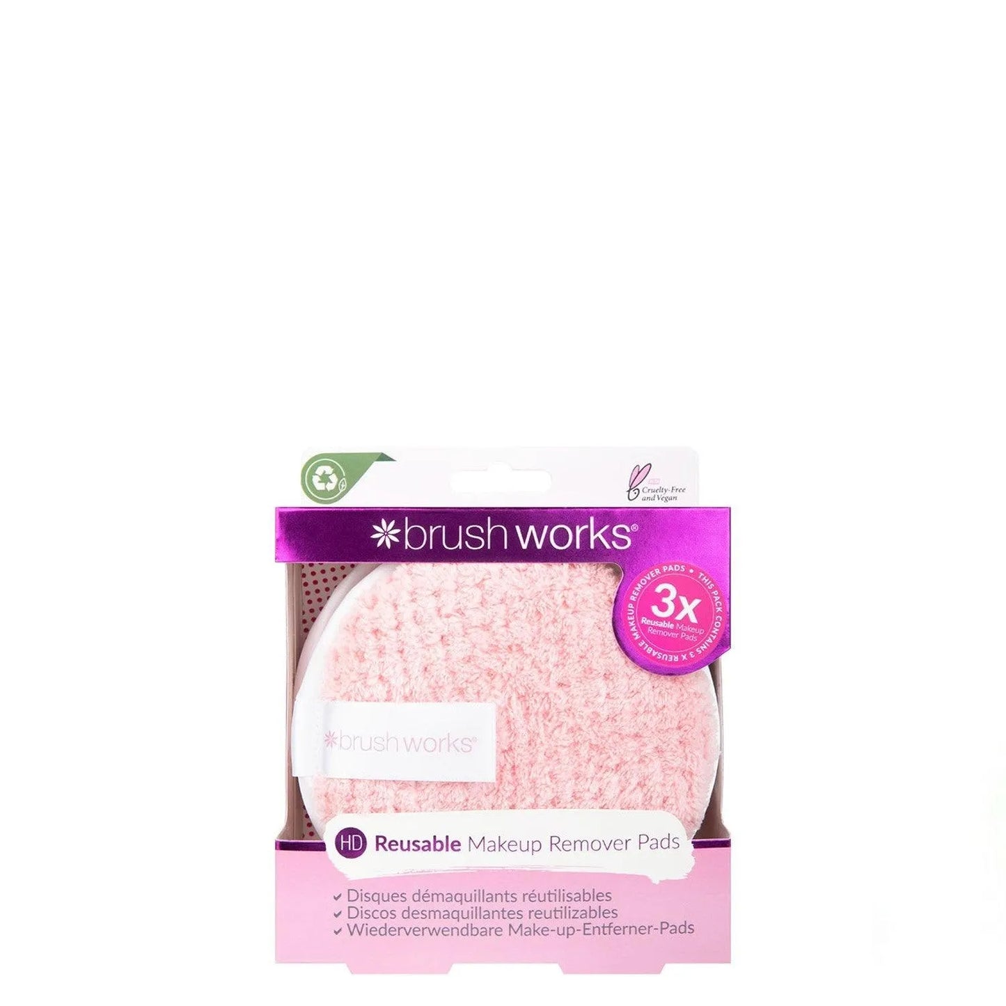 Brushworks - HD Reusable Makeup Remover Pads (Pack of 3) - GOLDFARMACI