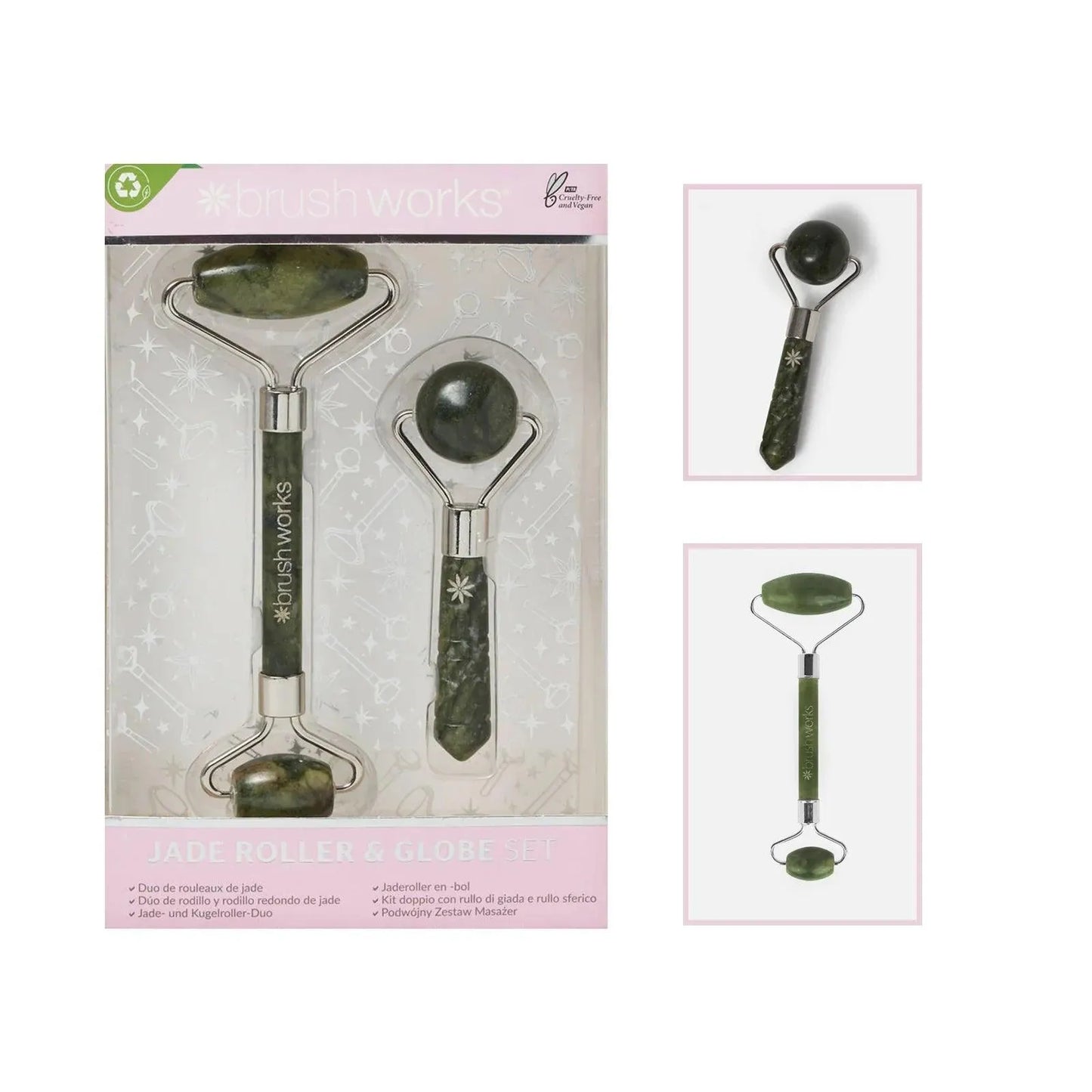 Brushworks - Jade Roller & Globe Set - GOLDFARMACI