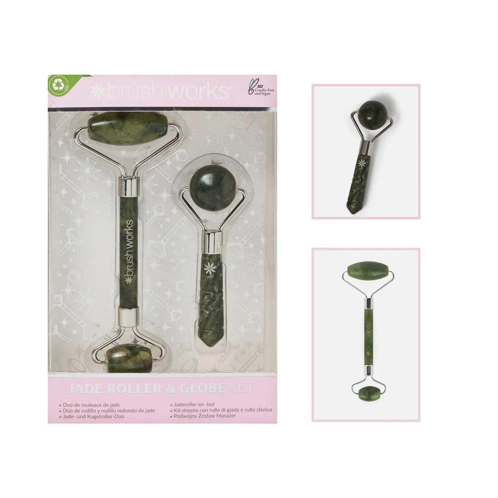 Brushworks - Jade Roller & Globe Set - GOLDFARMACI