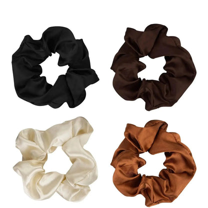 Brushworks - Nude Satin Scrunchies Pack of 4 - GOLDFARMACI