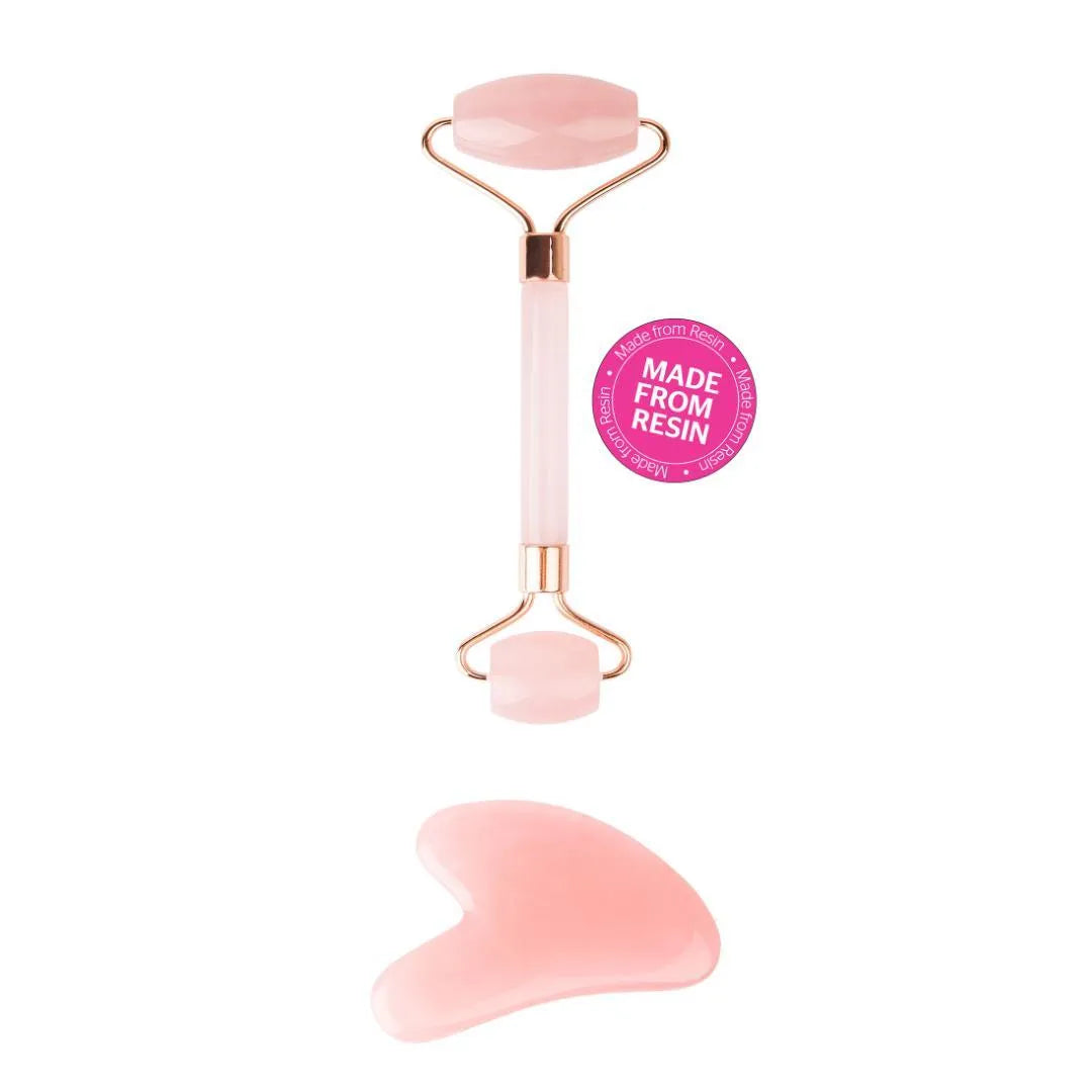 Brushworks - Rose Resin Roller & Gua Sha - GOLDFARMACI