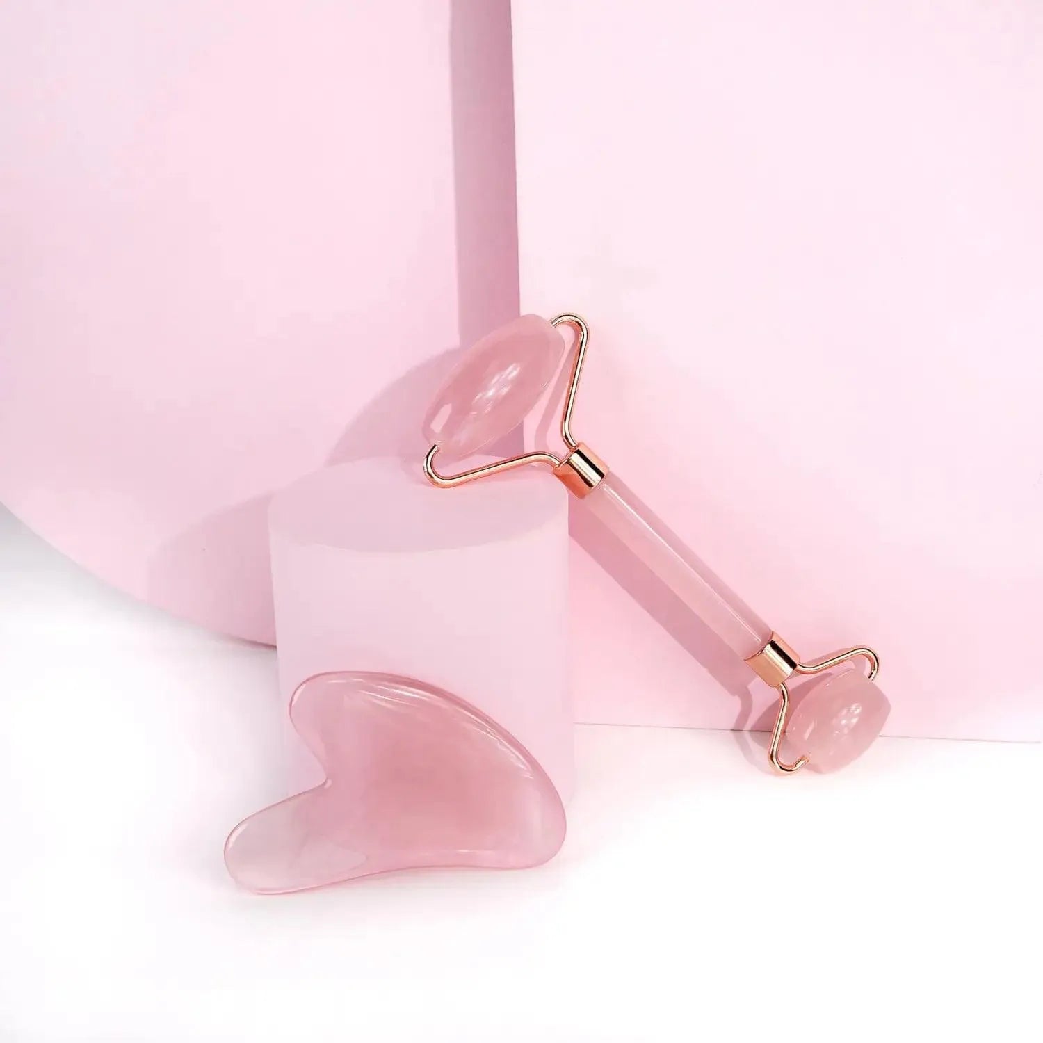 Brushworks - Rose Resin Roller & Gua Sha - GOLDFARMACI