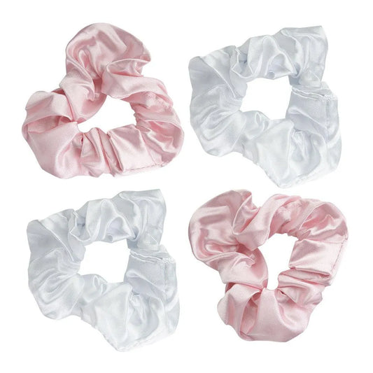 Brushworks - Satin Scrunchies Pink & White - GOLDFARMACI