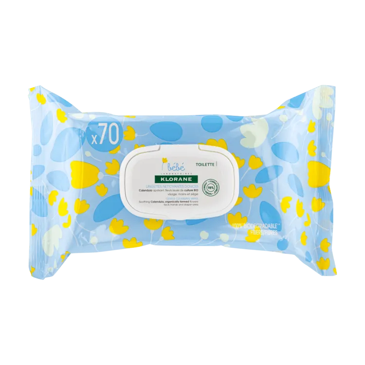 Klorane - Baby - Calendula Gentle Cleansing Wipes - GOLDFARMACI