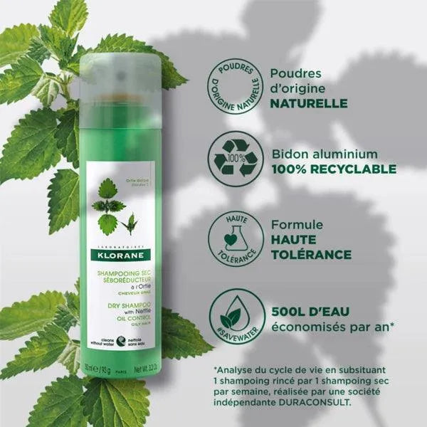 Klorane - Dry Shampoo with Nettle - GOLDFARMACI