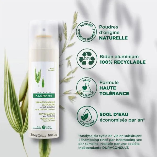 Klorane - Dry Shampoo with Oat Milk - All hair types - GOLDFARMACI