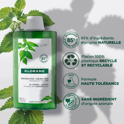 Klorane - Oil Control Shampoo with Organic Nettle - GOLDFARMACI
