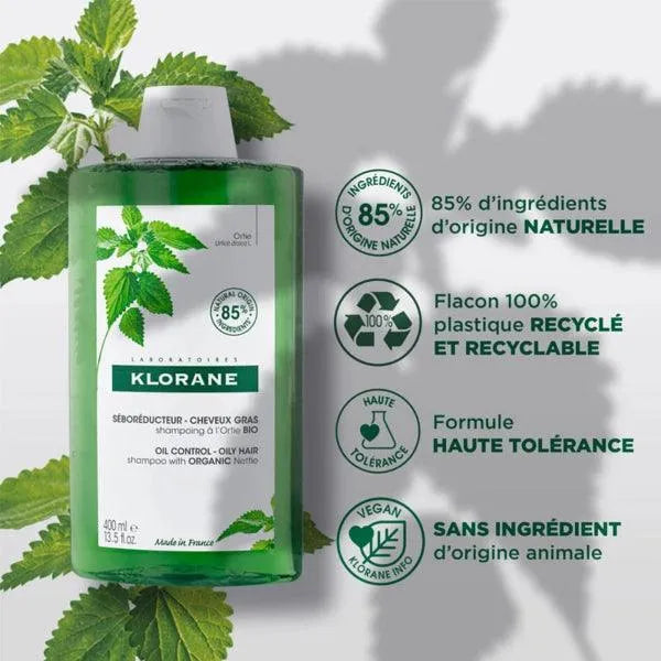 Klorane - Oil Control Shampoo with Organic Nettle - GOLDFARMACI