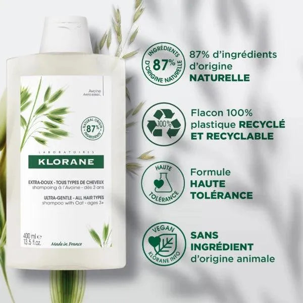 Klorane - Organic Oat Shampoo - All Hair Types - GOLDFARMACI