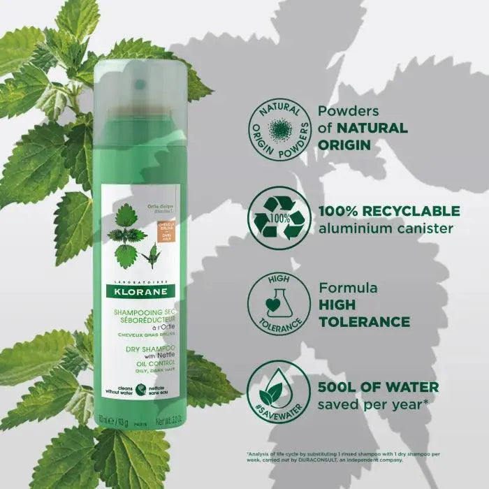 Klorane - Dry Shampoo with Nettle - Tinted - GOLDFARMACI