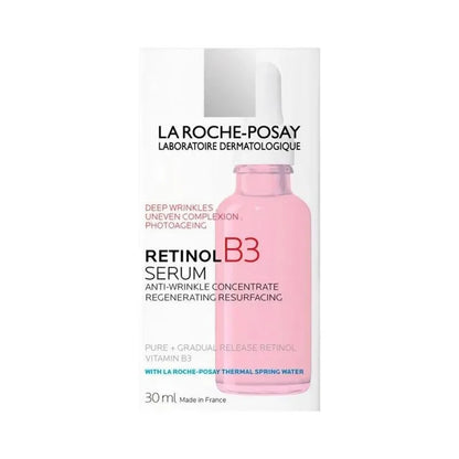 La Roche-Posay Retinol B3 Serum box, pink bottle, anti-aging skincare at Goldfarmaci Albania