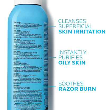 La Roche-Posay Serozinc spray bottle for oily skin, soothes irritation and razor burn.