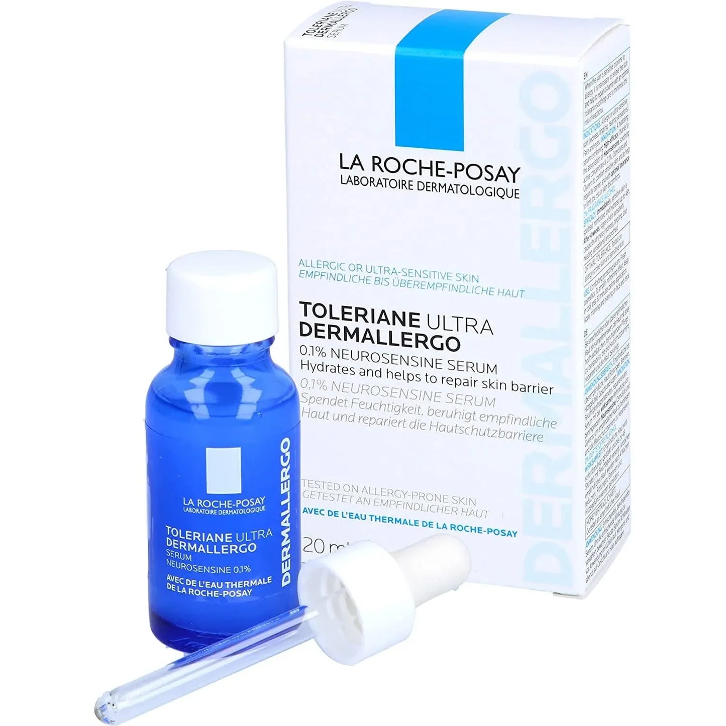 La Roche-Posay Toleriane Dermallergo Serum 20ml with box, sold at Goldfarmaci Albania