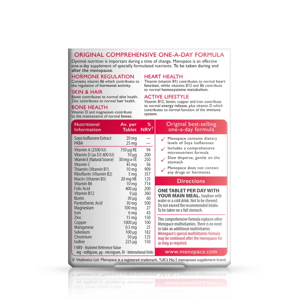 Vitabiotics - Menopace Original 30Tabs - GOLDFARMACI