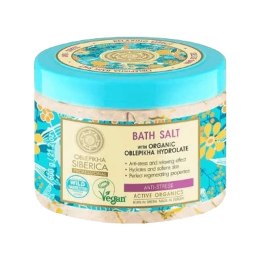 Natura Siberica - Bath Salts with Organic Oblepikha Hydrolate, Anti-Stress - GOLDFARMACI