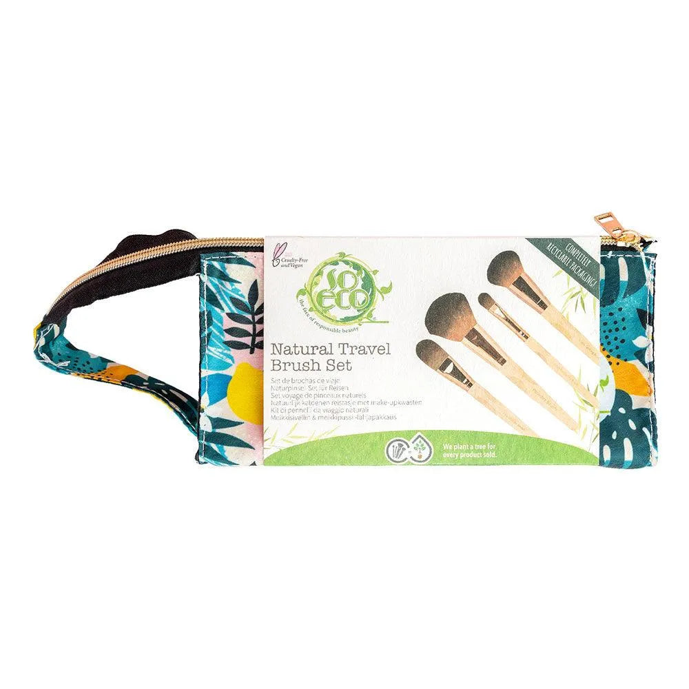 So-Eco - Natural Travel Brush Set Floral - GOLDFARMACI