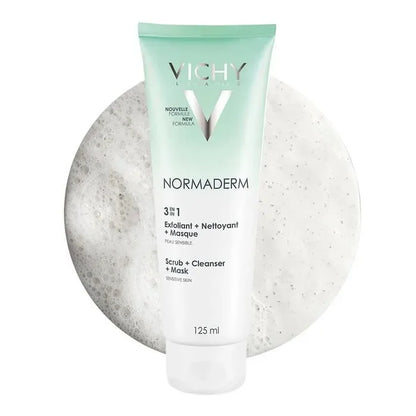 Vichy - Normaderm 3 in 1 Peeling Mask & Facial Cleansing Cream - GOLDFARMACI