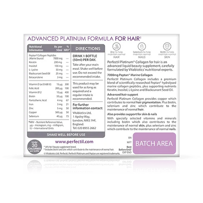 Vitabiotics - Perfectil Platinum Collagen Hair Drink 10x50ml - GOLDFARMACI