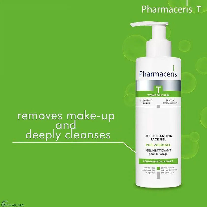 Pharmaceris - T-Line - Puri-Sebogel Antibacterial Face Gel Wash - GOLDFARMACI