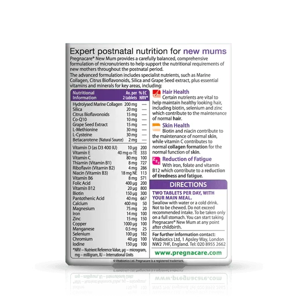 Vitabiotics - Pregnacare New Mum 56Tabs - GOLDFARMACI